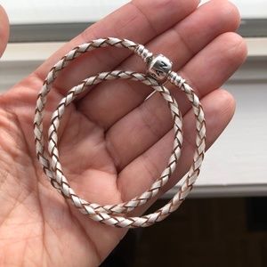 Pandora Champagne Double Leather Bracelet